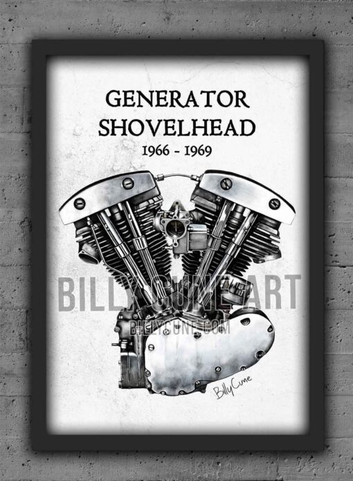 billy-cune-art-atmpspheric-generator-shovelhead-no-air-filter-poster-harley-davidson-linkert