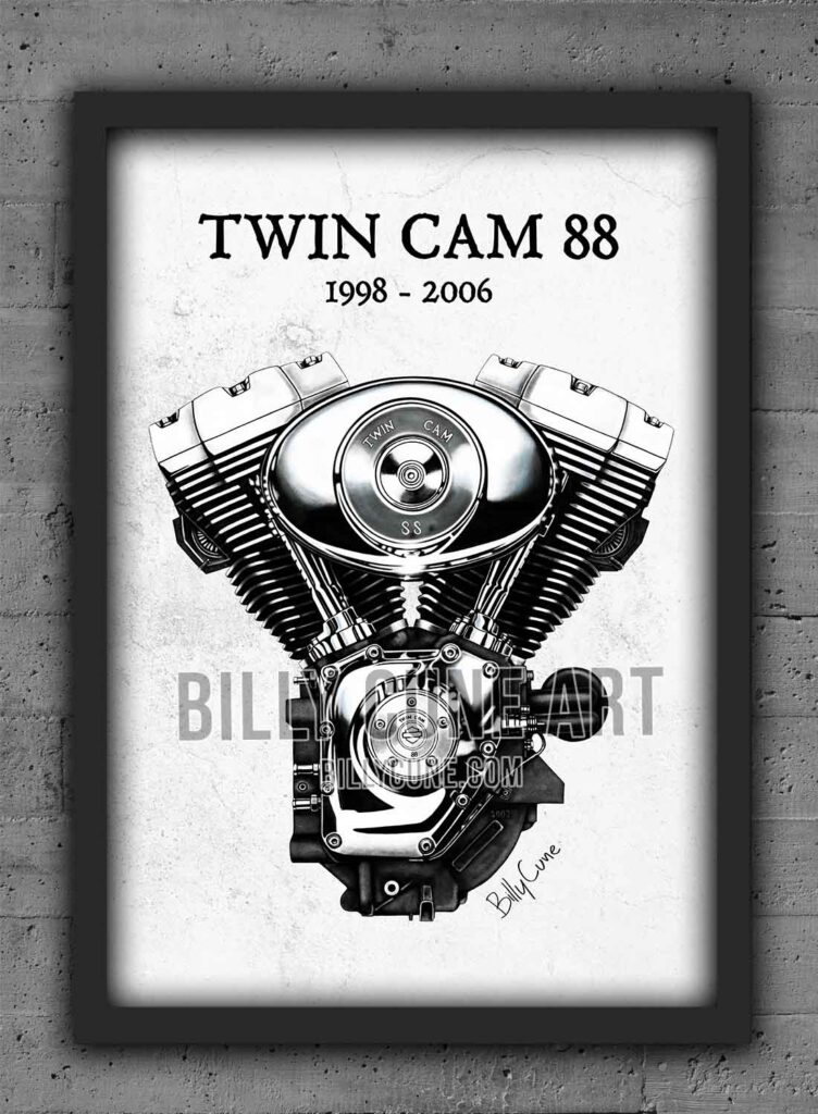 HD Twin Cam 88 graphic print Billy Cune Art
