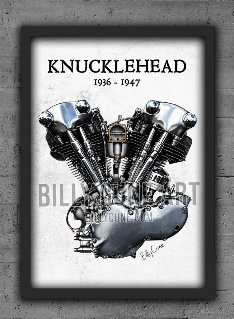1936–1947 Knucklehead — Harley-Davidson Engine Print