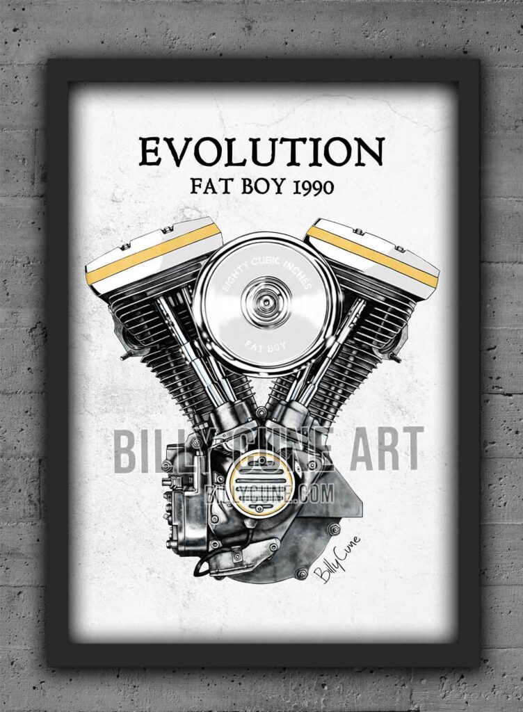 HD Evolution Fat Boy 1990 graphic print Billy Cune Art
