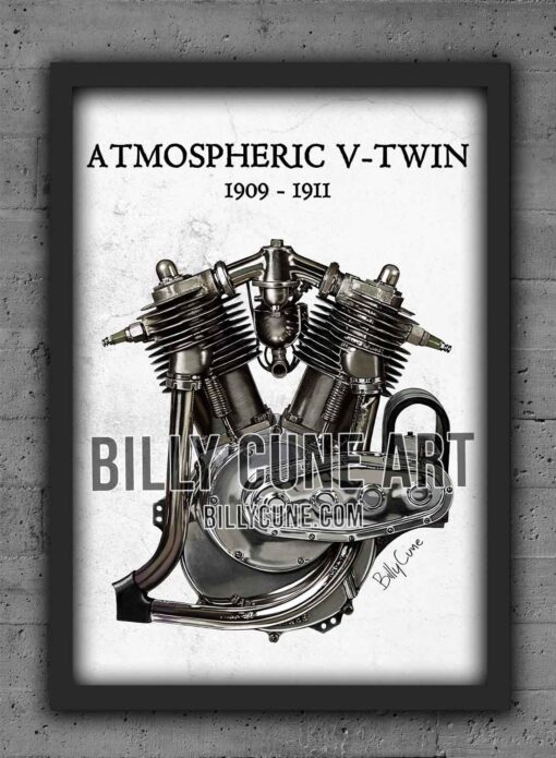 1909 Atmospheric V-Twin - Harley-Davidson Engine Print