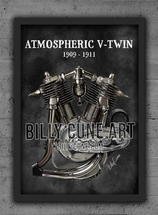 1909-1911 Atmospheric V-Twin - Harley-Davidson Engine Print - Image 2