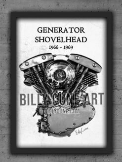 1966–1969 Generator Shovelhead — Harley-Davidson Engine Print