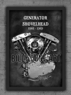Alternative view of 1966–1969 Generator Shovelhead — Harley-Davidson Engine Print