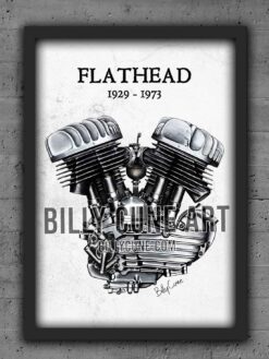 1929–1973 Flathead Family — Harley-Davidson Engine Print