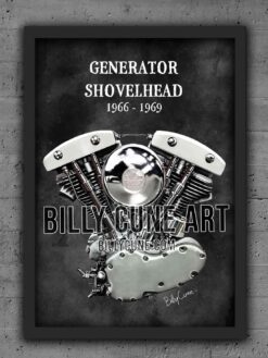 Alternative view of 1966–1969 Generator Shovelhead — Harley-Davidson Engine Print (Classic Edition)