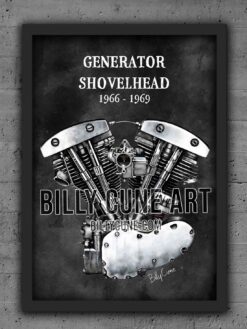 Alternative view of 1966–1969 Generator Shovelhead (ver.2) — Harley-Davidson Engine Print