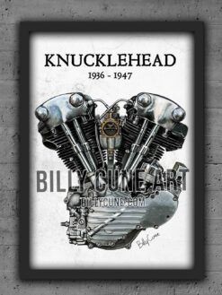 1936–1947 Knucklehead (1947 Model) — Harley-Davidson Engine Print