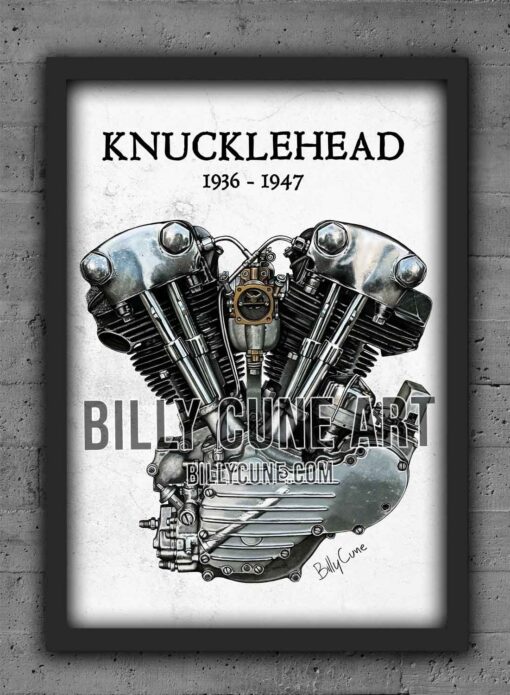 1936–1947 Knucklehead (1947 Model) — Harley-Davidson Engine Print
