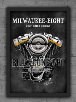 Alternative view of 2025 Milwaukee-Eight “Gray Ghost” — Harley-Davidson Engine Print