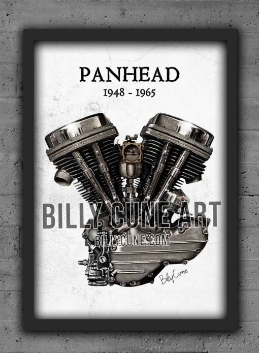 1948–1965 Panhead (Without Air Cleaner) — Harley-Davidson Engine Print