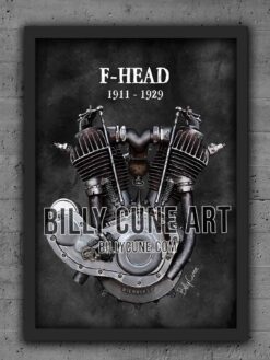 Alternative view of 1928 JH F-Head — Harley-Davidson Engine Print