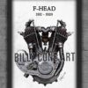 1928 JH F-Head — Harley-Davidson Engine Print