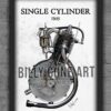 1903 Single Cylinder (Model 1) — Harley-Davidson Engine Print - billy cune