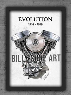 1984–1999 Evolution (Early Model, with Air Cleaner) — Harley-Davidson Engine Print