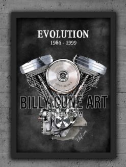 Alternative view of 1984–1999 Evolution (Early Model, with Air Cleaner) — Harley-Davidson Engine Print
