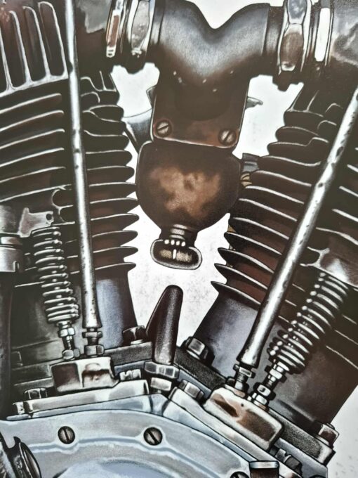 1928 JH F-Head — Harley-Davidson Engine Print - Image 3