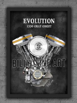 Alternative view of 1990 “Gray Ghost” Evolution Engine Print