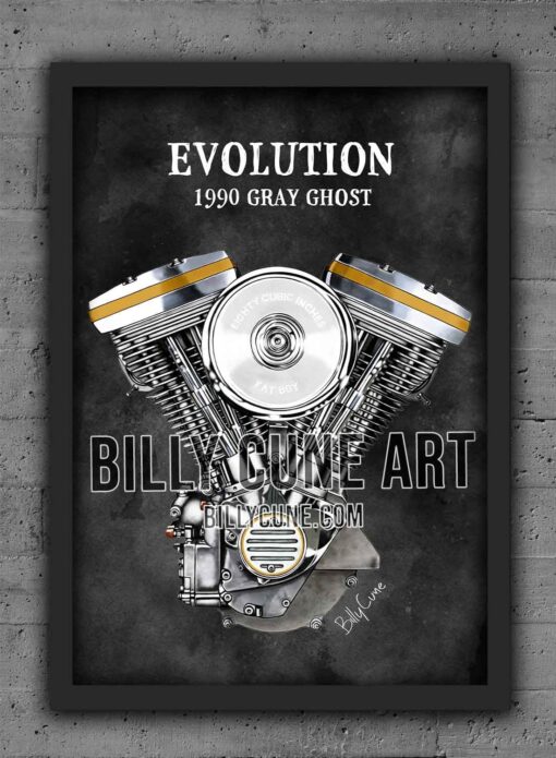 1990 “Gray Ghost” Evolution Engine Print - Image 2