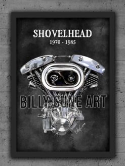 cone shovelhead harley-davidson engine poster