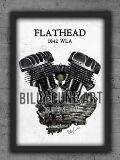 1942 WLA Flathead — Harley-Davidson Engine Print