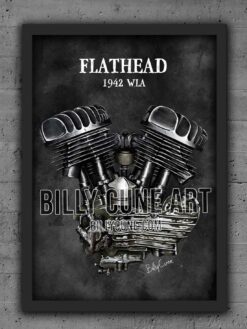 1942 WLA Flathead — Harley-Davidson Engine Print