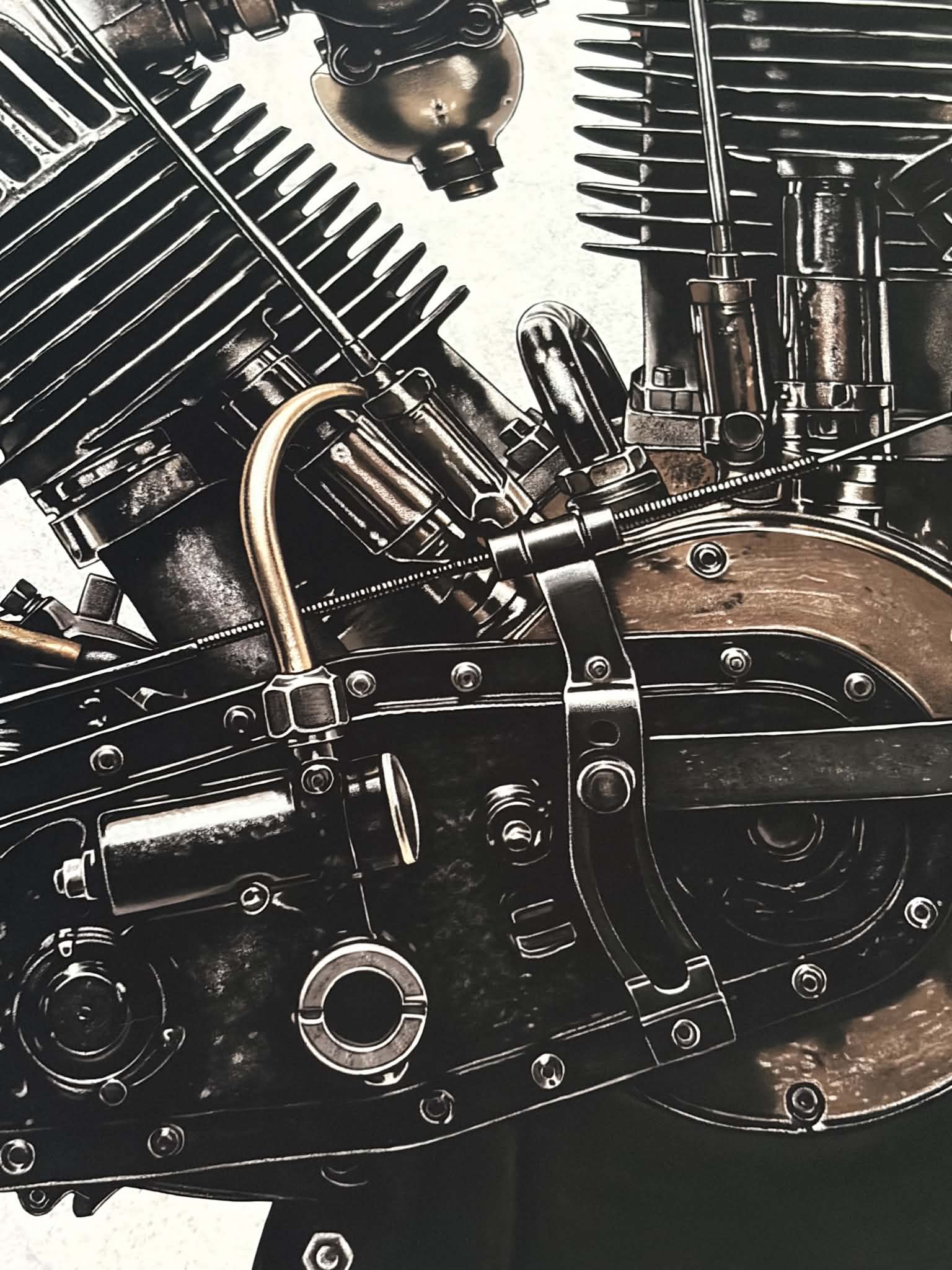 1928 F-Head — Harley-Davidson Engine Print (NEW DESIGN) - Image 2