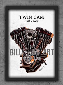 1998–2017 Blood Red Twin Cam — Harley-Davidson Engine Print