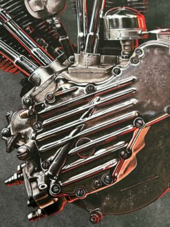 Alternative view of 1948–1965 Blood Red Panhead — Harley-Davidson Engine Print